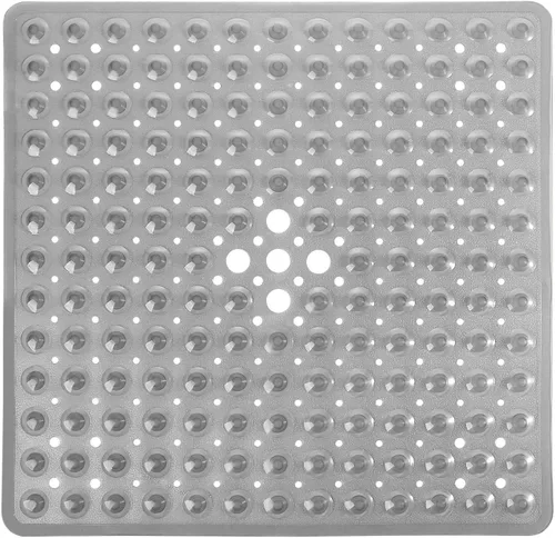 Miniatura 16 de Yimobra Tapete para ducha antideslizante, 21 x 21 pulgadas, tapete cuadrado suave para ducha con ventosas y agujeros de drenaje, tapetes para baño
