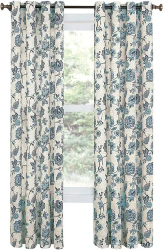 Miniatura 3 de Renaissance Home Fashion Collections Etc Colette panel de cortina con ojales estampado, 52" x 84", lino