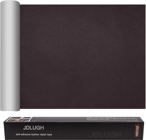 JDLUGH - Kit de cinta de reparación de piel, 15 x 60 pulgadas, marrón oscuro 2.0 | Autoadhesivo, para sofá, asiento de coche, silla de oficina,