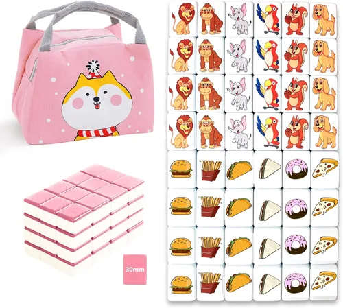 Miniatura 3 de Bloques de juego Seaside Escape, juegos de azulejos Mahjong con 49 azulejos de 1.181 in patrón para mascotas y alimentos.