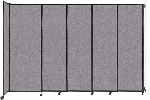 Miniatura 130 de Divisor de habitación de pared recta deslizante montado en la pared Anchos ajustables Ruedas de bloqueo Separador de habitación Paneles