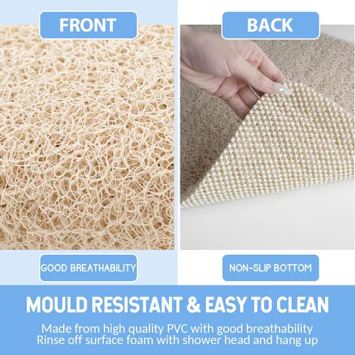 Miniatura 3 de Hargiis - Tapete antideslizante de secado rápido para bañera, piso, baño, ducha, cocina, hogar, hotel (color beige, 40 x 28 pulgadas)
