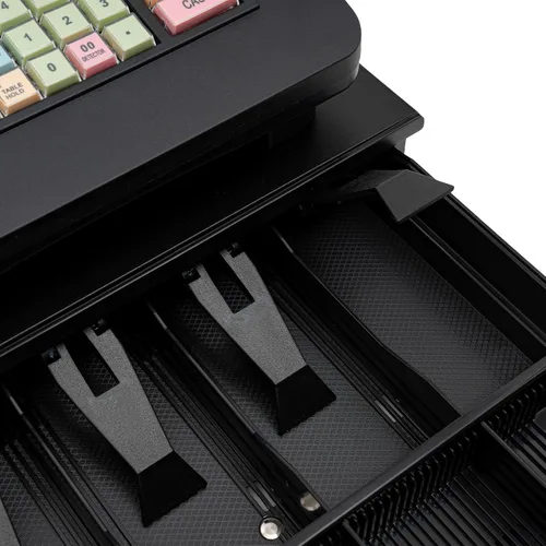 Miniatura 6 de DYNAMI Caja registradora comercial, caja registradora electrónica de 48 llaves con cajón de efectivo y monedas, pantalla de doble cara, impresión