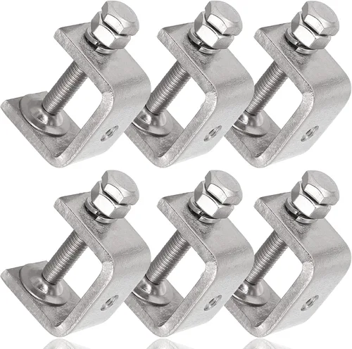 Miniatura 16 de Abrazaderas C de acero inoxidable de 3.8 pulgadas para montaje, abrazadera en U de metal resistente para trabajo de metal, abrazadera de escritorio