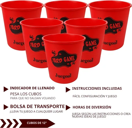 Miniatura 4 de Juegoal Outdoor Giant Yard Pong Game Set Outdoor Toss Game Throwing Game for Beach, Camping, Lawn and Backyard Rojo
