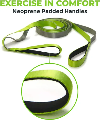 Miniatura 5 de Gradient Fitness Stretching Strap for Physical Therapy, 12 Multi-Loop Stretch Strap 1" W x 8' L, Neoprene Handles, Physical Therapy Equipment, Yoga