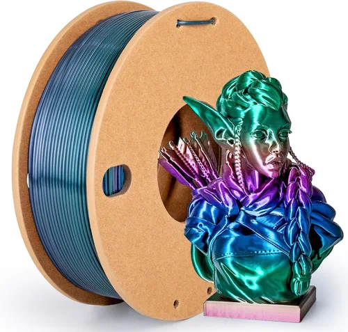 Miniatura 21 de Filamento de seda PLA para impresora 3D Filamento de seda PLA de triple color 1.75mm Filamento para impresión 3D Compatible con la mayoría de Tri