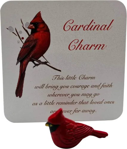 Miniatura 6 de Westmon Works Cardinal Legend - Juego de dijes de bolsillo, ficha de cristal conmemorativa con tarjeta de historia, Metal, No es una piedra preciosa