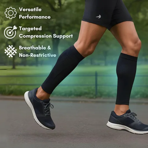 Miniatura 4 de CompressionZ Calf Compression Sleeves for Men & Women Running Shin Splint Support - Footless Socks Varicose Pain Relief