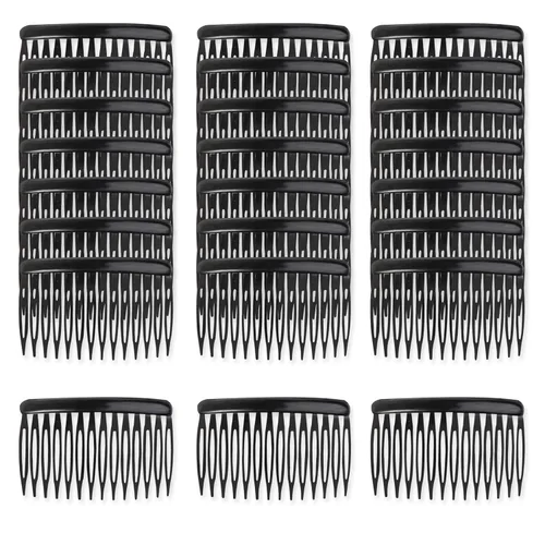 Peines laterales TaShow para mujeres con cabello fino y delgado, peines decorativos de 14 dientes para mujeres, niñas, velo nupcial (negro)