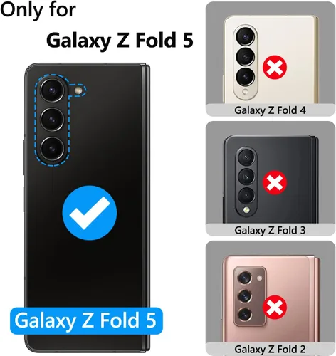 Miniatura 2 de GBEE Funda para Samsung Galaxy Z Fold 5 con función atril, protector de pantalla, tarjetero y cubierta deslizante para cámara y protección de Negro