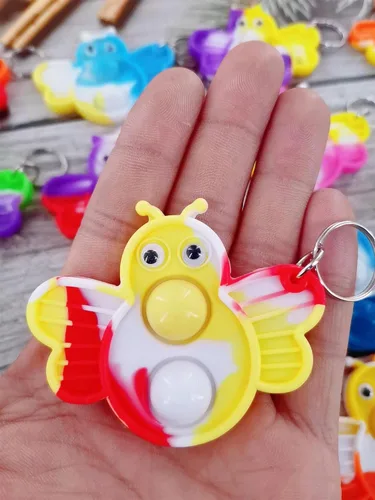Miniatura 6 de (No contiene huevo) 30 paquetes de mochila de abeja pequeña a granel llavero mini pop Fidget regalos de fiesta de cumpleaños, premio de burbuja