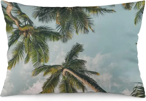 Miniatura 43 de Protector de almohada de playa con palmeras tropicales de 16 x 14 pulgadas, palmeras de playa, paisaje marino costero, decorativo, rectangular
