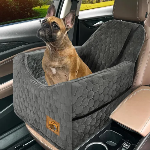 Asiento de automóvil para perros pequeños/medianos, asiento elevador de perro de espuma viscoelástica, seguridad de viaje para asiento de automóvil