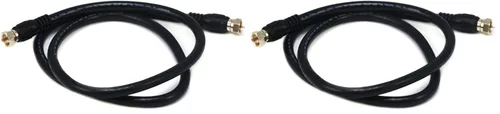 Miniatura 19 de Monoprice RG6 Quad Shield CL2 - Cable coaxial con conector tipo F para televisión, 1.5 pies Negro