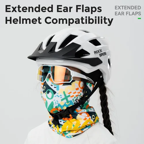 Miniatura 7 de ROCKBROS Calentador de cuello para niños, polaina de cuello de forro polar transpirable, resistente al viento, media máscara para ciclismo, correr