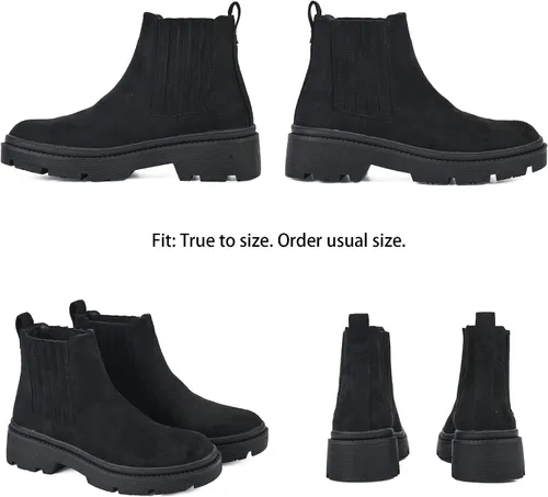 Miniatura 2 de READYSALTED Botas Chelsea de plataforma gruesa para mujer con múltiples cordones DAMON1