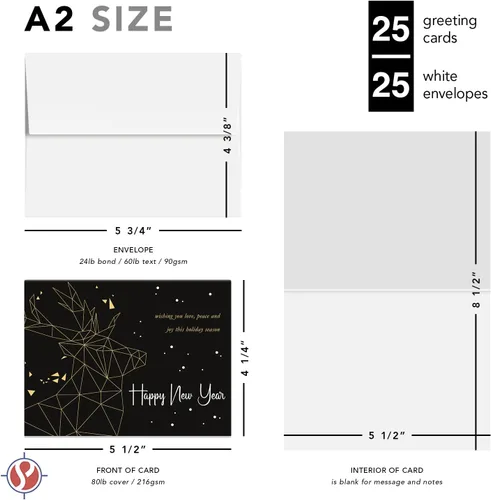 Miniatura 7 de 2026 Tarjetas de feliz año nuevo – Deseándote amor, paz y alegría – Invitaciones de Navidad, agradecimientos, anuncios, regalos y presentes – 25 por