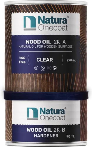 Aceite para teñir madera Natura Onecoat - 215 pies² - 360 ml, Transparente – Acabado para muebles y suelos interiores - Aceite de linaza para madera