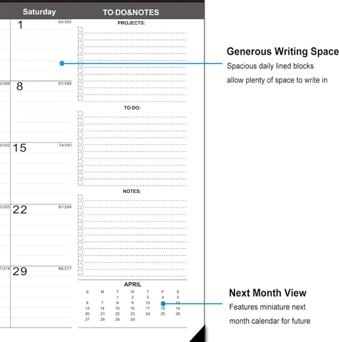 Miniatura 3 de TOWWI Calendario de Escritorio 2025-2026, 17"x12" Calendario Mensual de Escritorio para Hogar, Oficina, Familia con Lista de Tareas Pendientes