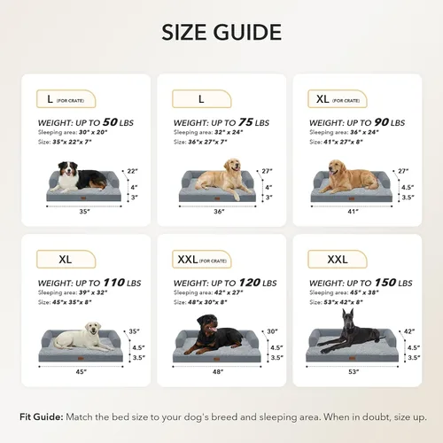 Miniatura 4 de Camas ortopédicas para perros extra grandes, cama XL impermeable de espuma en forma de huevo con lados 45x35 pulgadas, sofá para perros grandes
