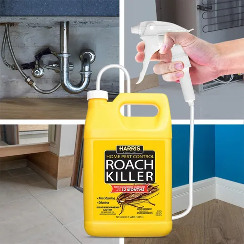 Miniatura 4 de Harris Roach Killer, spray líquido con fórmula residual extendida de 12 meses sin olor y sin manchas (galón)