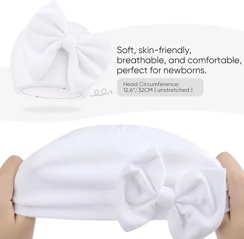 Miniatura 7 de DRESHOW BQUBO - Gorros de hospital para recién nacido, gorro de algodón para bebés de 0-66-24 meses
