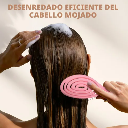 Miniatura 5 de SHINLEA Cepillo Desenredante para el Cabello, Cepillo Desenredante en Espiral para Cabello Húmedo para Mujeres, Hombres, Niños, Desenredante Rosa