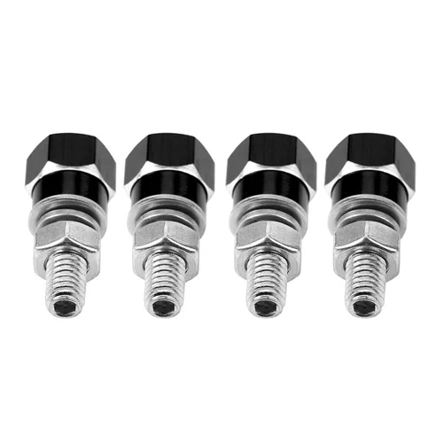 Miniatura 4 de 4 tornillos para marco de matrícula, tornillos universales para marco de matrícula, tornillos para motocicleta (negro)
