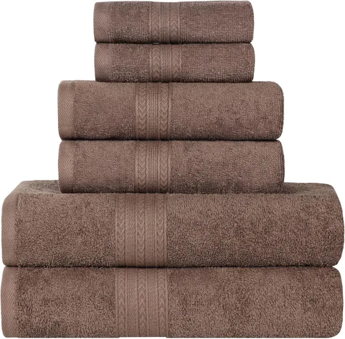 Miniatura 51 de Superior Juego de 6 toallas de mano de algodón ecológico, toallas pequeñas para spa, hotel, baño de invitados, cocina, secado rápido, suave
