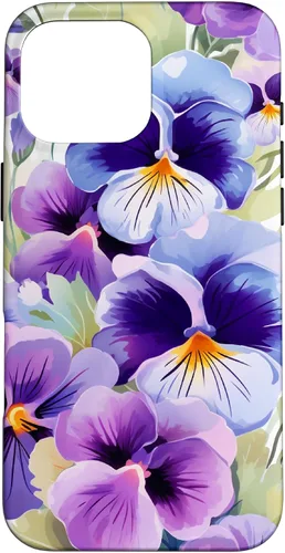 Miniatura 19 de Pansy Flower Pattern Floral Case for iPhone 17
