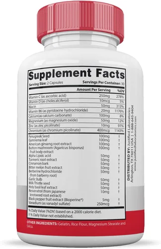 Miniatura 5 de Gluco Revive Extreme 1295MG Píldoras Glyco Support Fórmula avanzada Gluorevive Soporte de glucógeno formulado con cúrcuma berberina resveratrol ajo