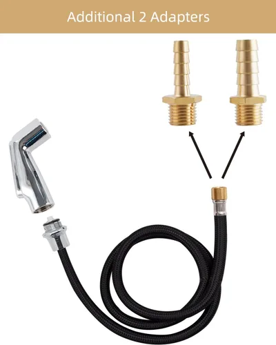 Miniatura 5 de Hygie Rinse Accesorio de Rociador para Fregadero de Ajuste Universal con Juego de Manguera, Cabezal Rociador Lateral de Cocina con Adaptadores Cromo