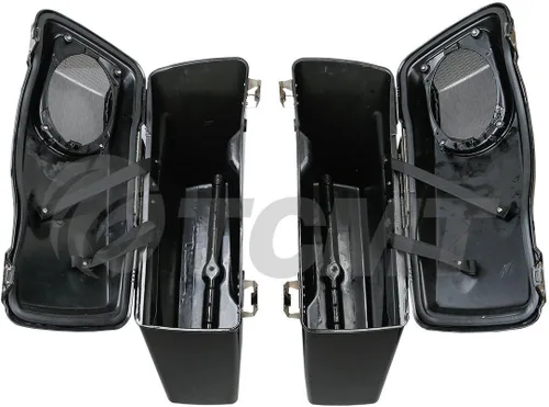 Miniatura 4 de TCMT Alforjas rígidas de 5 x 7 pulgadas, tapas de altavoz con altavoz y forros, inserto de alfombra para modelos Harley Touring CVO Road Glide Road