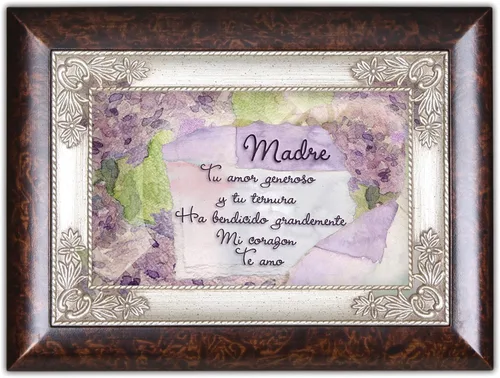 Miniatura 2 de Cottage Garden Mamá Madre Español Tu Amor Generoso Burlwood Joyero Caja de música reproduce increíble gracia