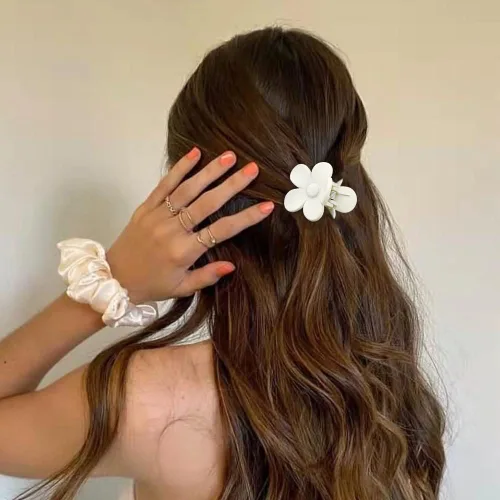 Miniatura 2 de ATODEN Accesorios para el cabello de flores pequeñas: 10 pinzas de garra de margarita, pinzas de mandíbula mate de 1.6 pulgadas para cabello grueso