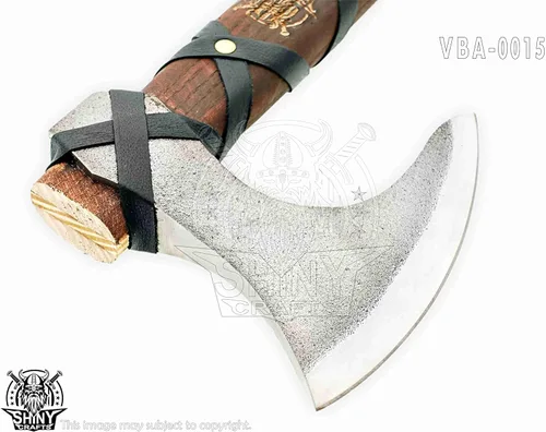 Miniatura 6 de Hacha vikinga hecha a mano – Hoja nórdica grabada con mango de madera, regalo único para hombres, coleccionistas, cosplay y decoración medieval