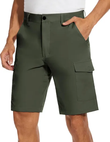 Miniatura 2 de PULI Pantalones cortos de golf para hombre, elásticos, casuales, ligeros, de secado rápido, con bolsillos