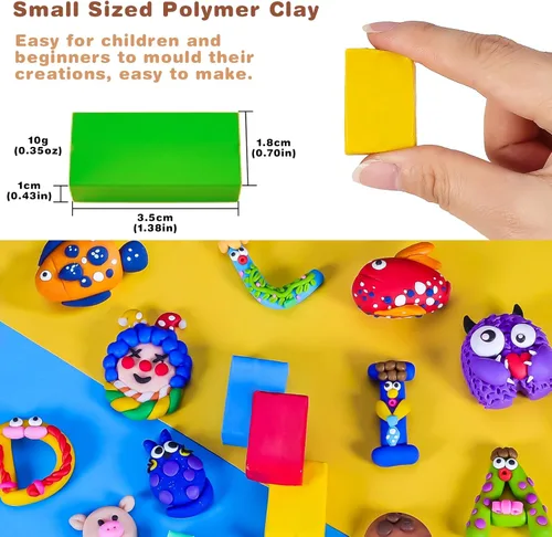 Miniatura 4 de CiaraQ Kit de arcilla polimérica, mini juego de arcilla para modelar para niños/principiantes/artistas, 48