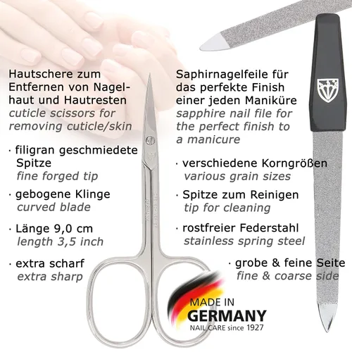 Miniatura 2 de 3 Swords Germany - Juego de 5 piezas de manicura y pedicura de calidad de marca con estuche de cuero sintético camuflaje - Hecho en Alemania