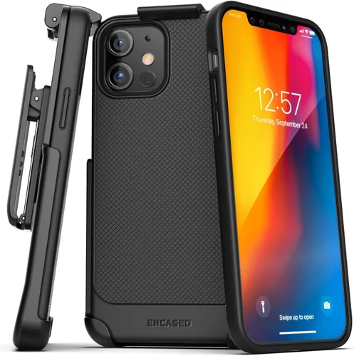 Miniatura 15 de Funda para cinturón Encased iPhone 11 con clip (Blindaje delgado) Funda de agarre delgada con cartuchera - Negro