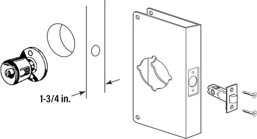 Miniatura 4 de Prime-Line Products U 9553 refuerzo para puerta y cerradura, 2-1/8 pulgadas x 2-3/8 pulgadas x 1-3/4 pulgadas, acero inoxidable, empotrado