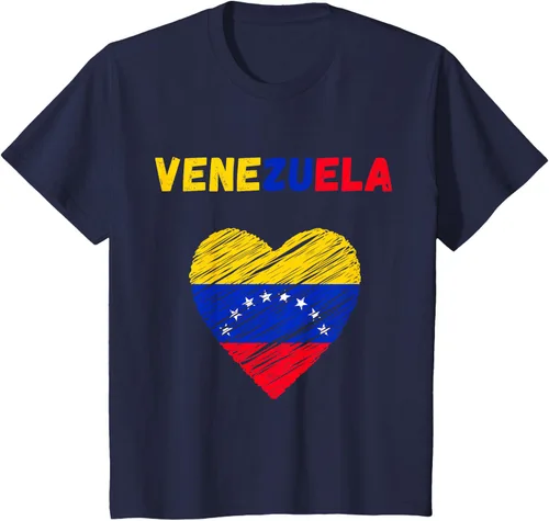 Miniatura 92 de Camiseta con la bandera venezolana con corazón de Venezuela, Negro