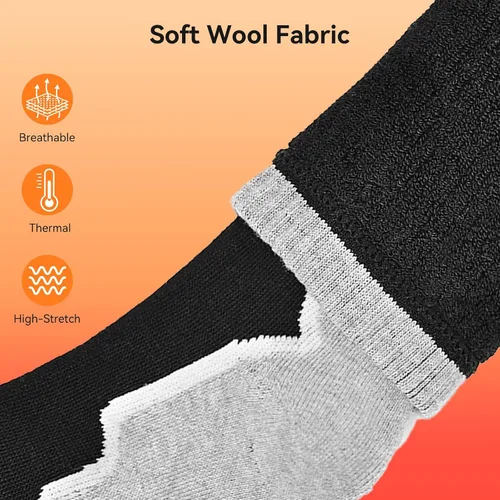 Miniatura 4 de DAY WOLF Electric Heated Socks for Men Women with 3 Heat Levels Up to 10 Hours Rechargeable Battery Powered Warm Socks 2 * 2200mAh Thermal Socks