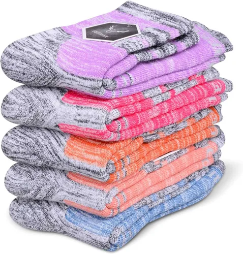 Miniatura 6 de FEIDEER Calcetines de senderismo para mujer, paquete múltiple de calcetines de algodón que absorben la humedad