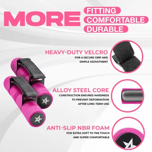Miniatura 2 de Yes4All - Juego de pesas ajustables de mano para mancuernas de 2 piezas, perfectas para caminar o ejercicio de viaje para mujeres con correas