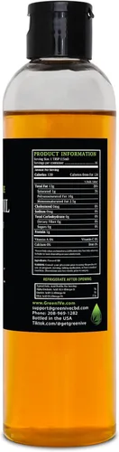 Miniatura 2 de GreenIVe Aceite de semilla de lino cultivado orgánicamente100% puro, prensado en frío, ácidos grasos omega veganos altos (8 onzas líquidas)