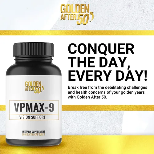 Miniatura 2 de Golden After 50 VpMax-9 - Suplemento antioxidante y cuidado de la vista con vitaminas oculares, luteína, licopeno y extracto de arándano - 60