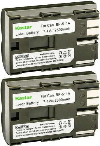 Miniatura 5 de Kastar Paquete de 1 batería de repuesto BP-511 para Canon BP-508 BP-511 BP-511A BP-512 BP-512A BP-514 BP-522 BP-535, cargador Canon CB-5L CG-580