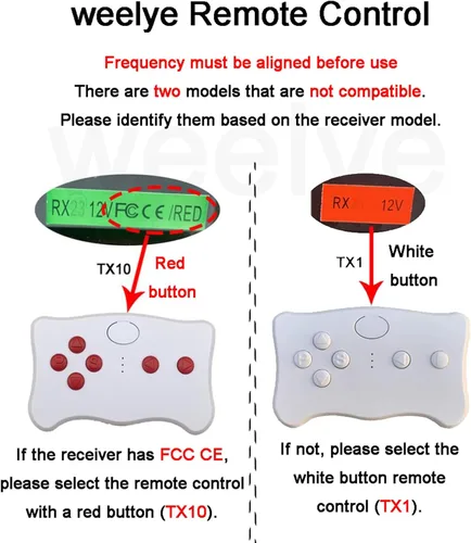 Miniatura 2 de weelye (TX10) botón rojo 2.4G Bluetooth control remoto, no universal, para niños, coche eléctrico solo con marca weelye FCC CE Label Original